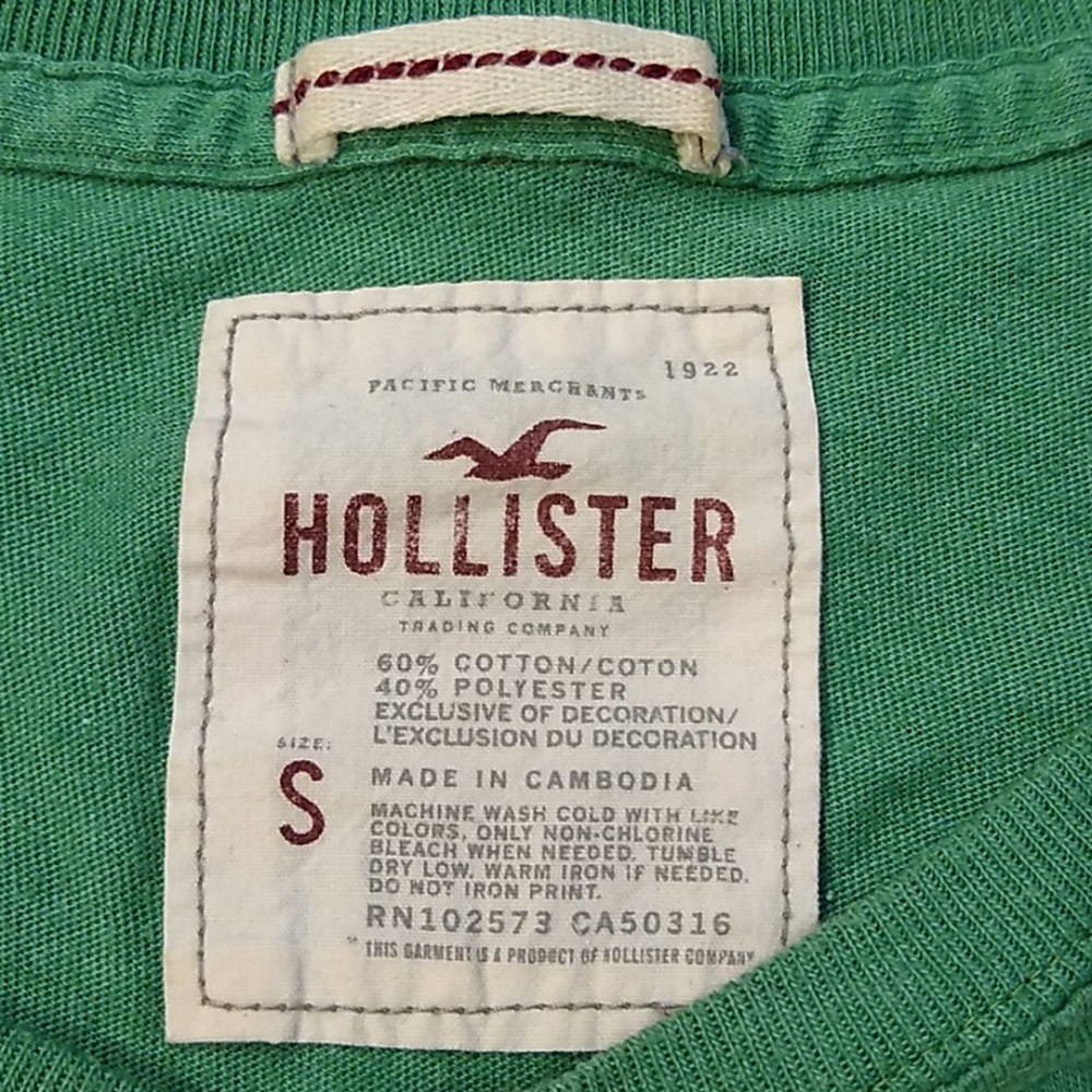Hollister green and white size small long sleeve t - Picture 5 of 5